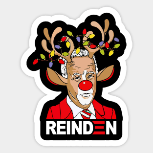 Reinden Santa Claus Reindeer Joe Funny Biden Christmas Holiday Sticker